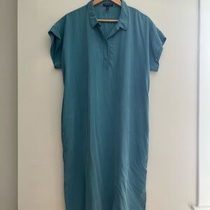 Eileen Fisher Blue Shirt Dress, Petite Size Large